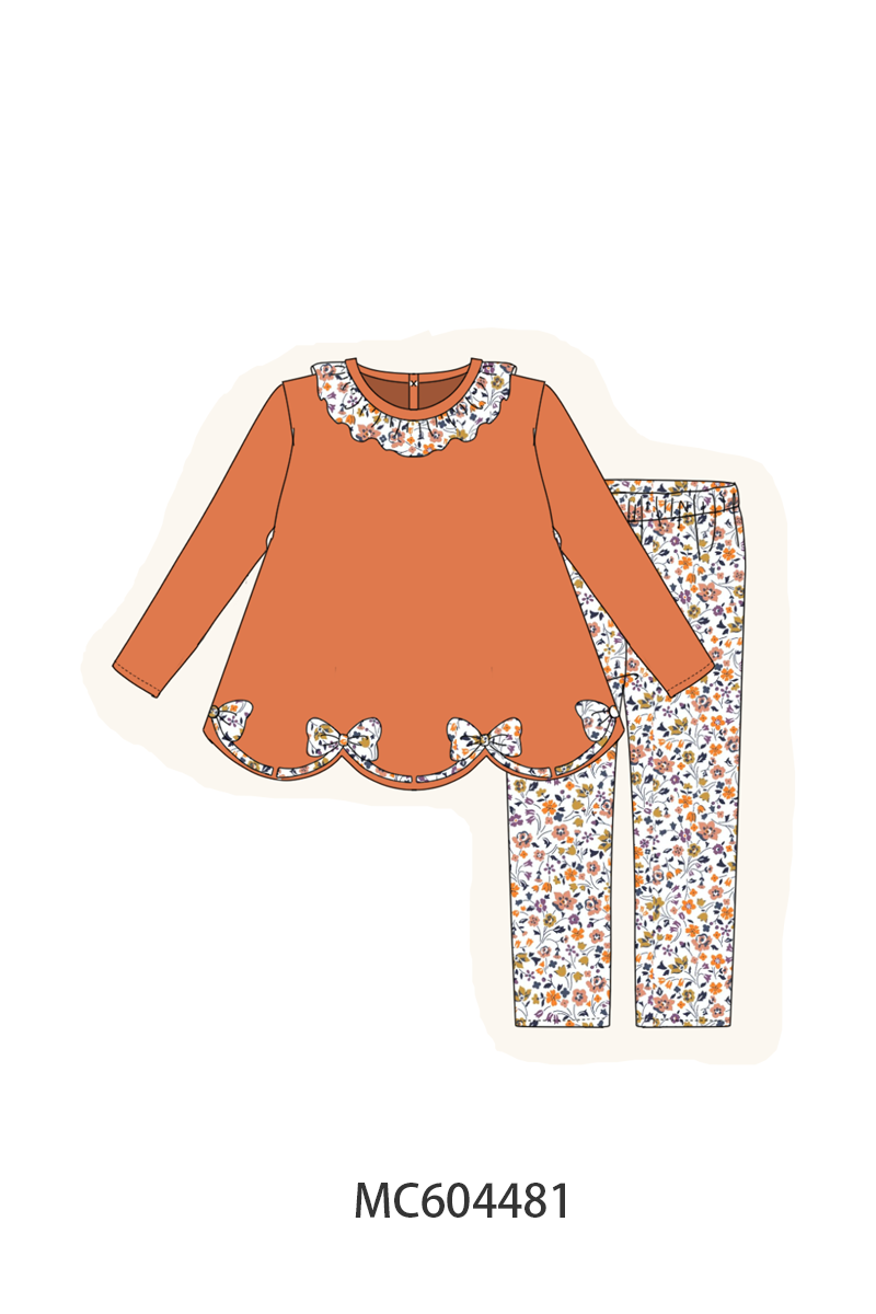 PO88 Orange floral print ruffle collection - closing 4/27 - eta late September