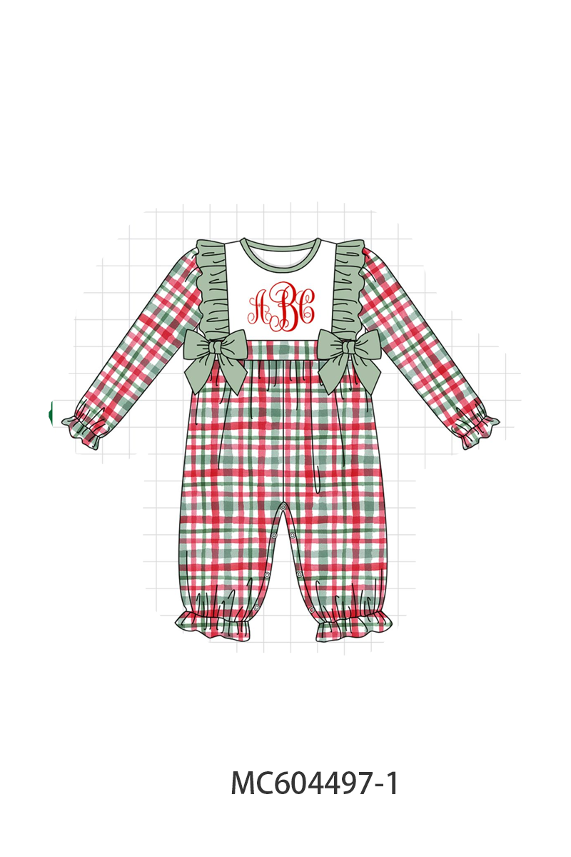 PO88 Green monogram plaid ruffle collection - closing 4/27 - eta late September