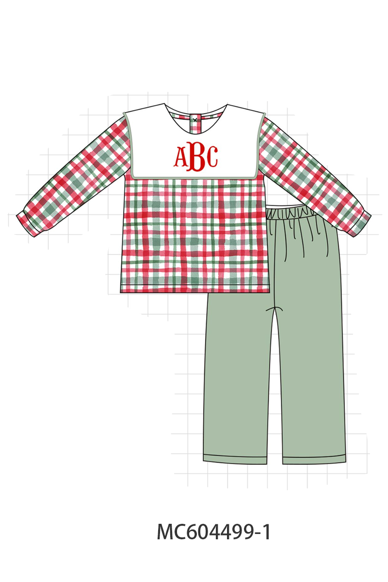 PO88 Green monogram plaid ruffle collection - closing 4/27 - eta late September
