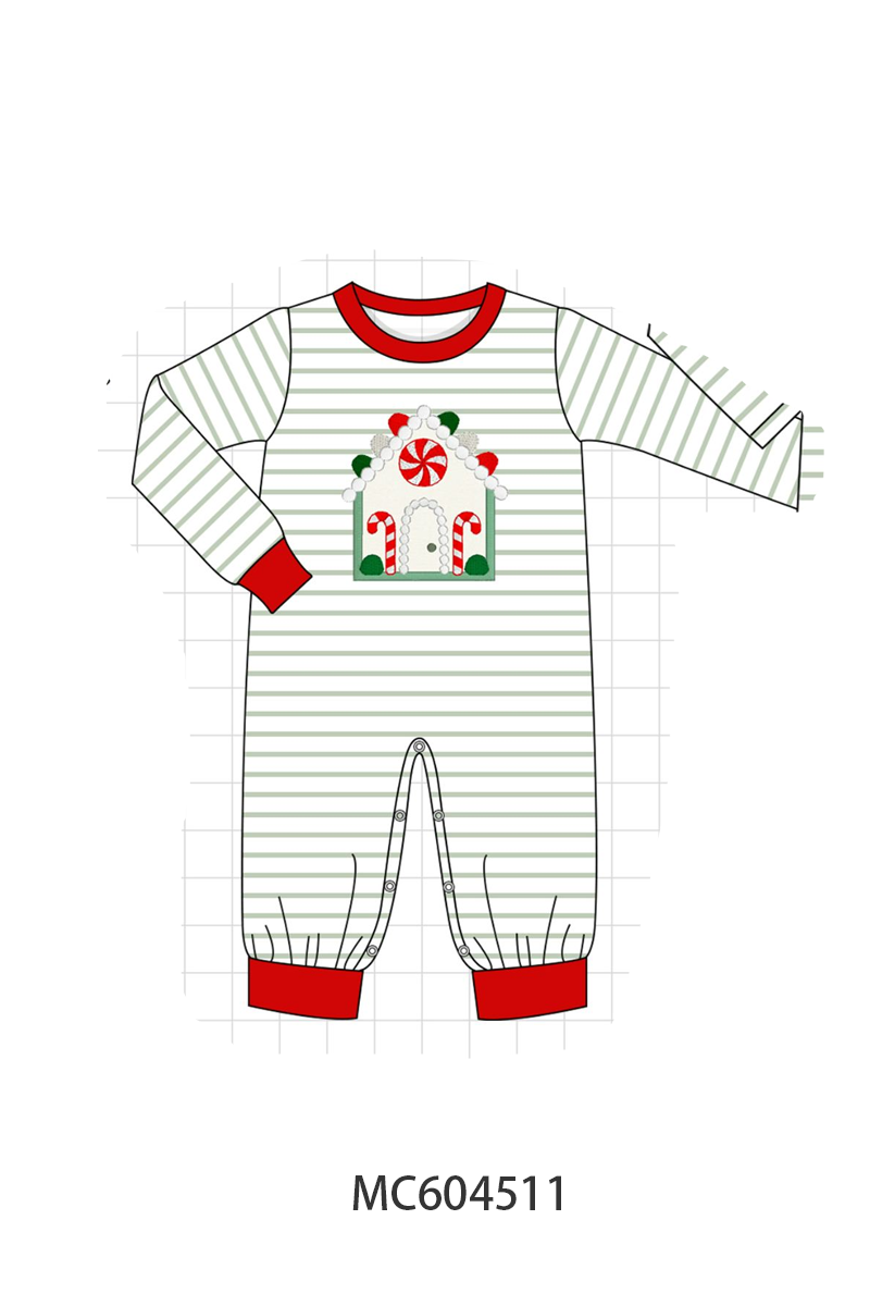 PO88 Christmas gingerbread house applique stripe collection - closing 4/27 - eta late September