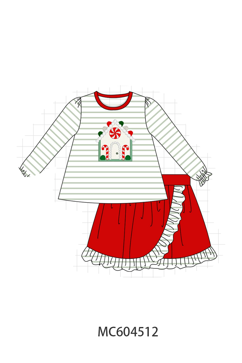 PO88 Christmas gingerbread house applique stripe collection - closing 4/27 - eta late September