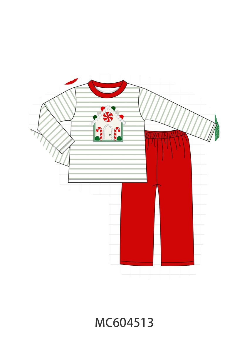 PO88 Christmas gingerbread house applique stripe collection - closing 4/27 - eta late September