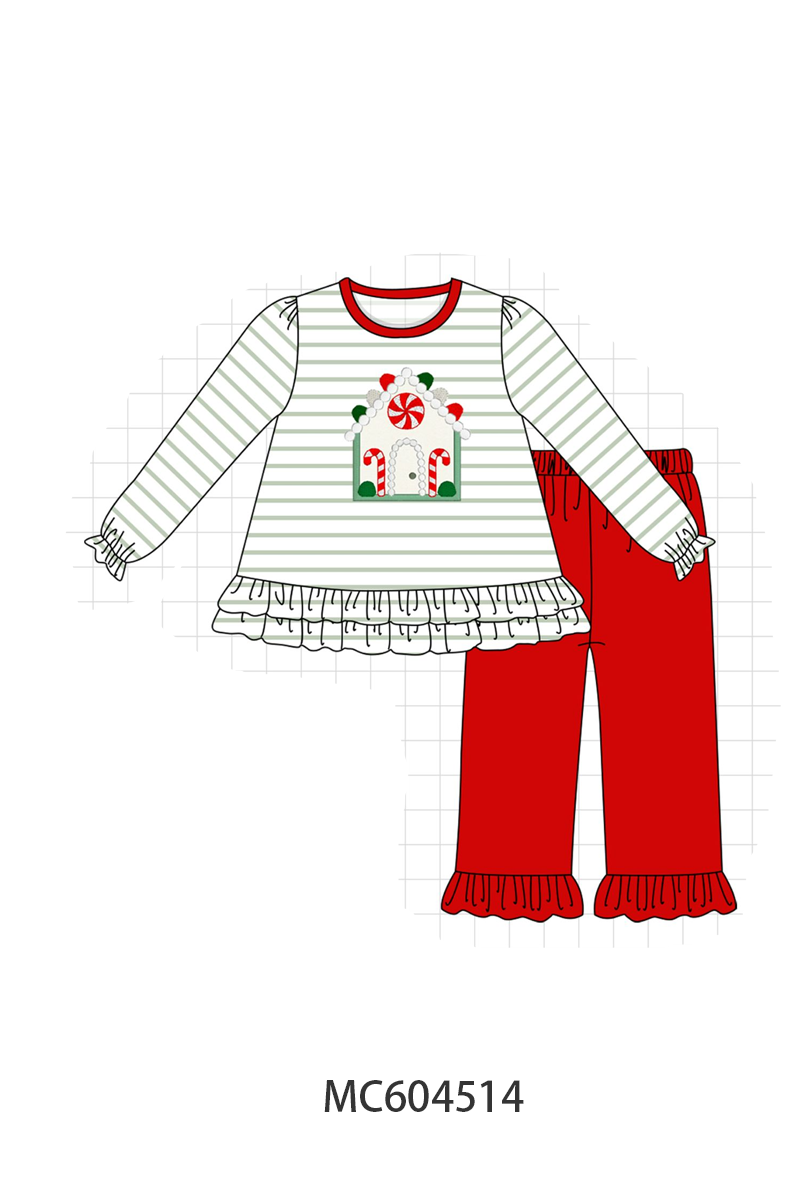 PO88 Christmas gingerbread house applique stripe collection - closing 4/27 - eta late September