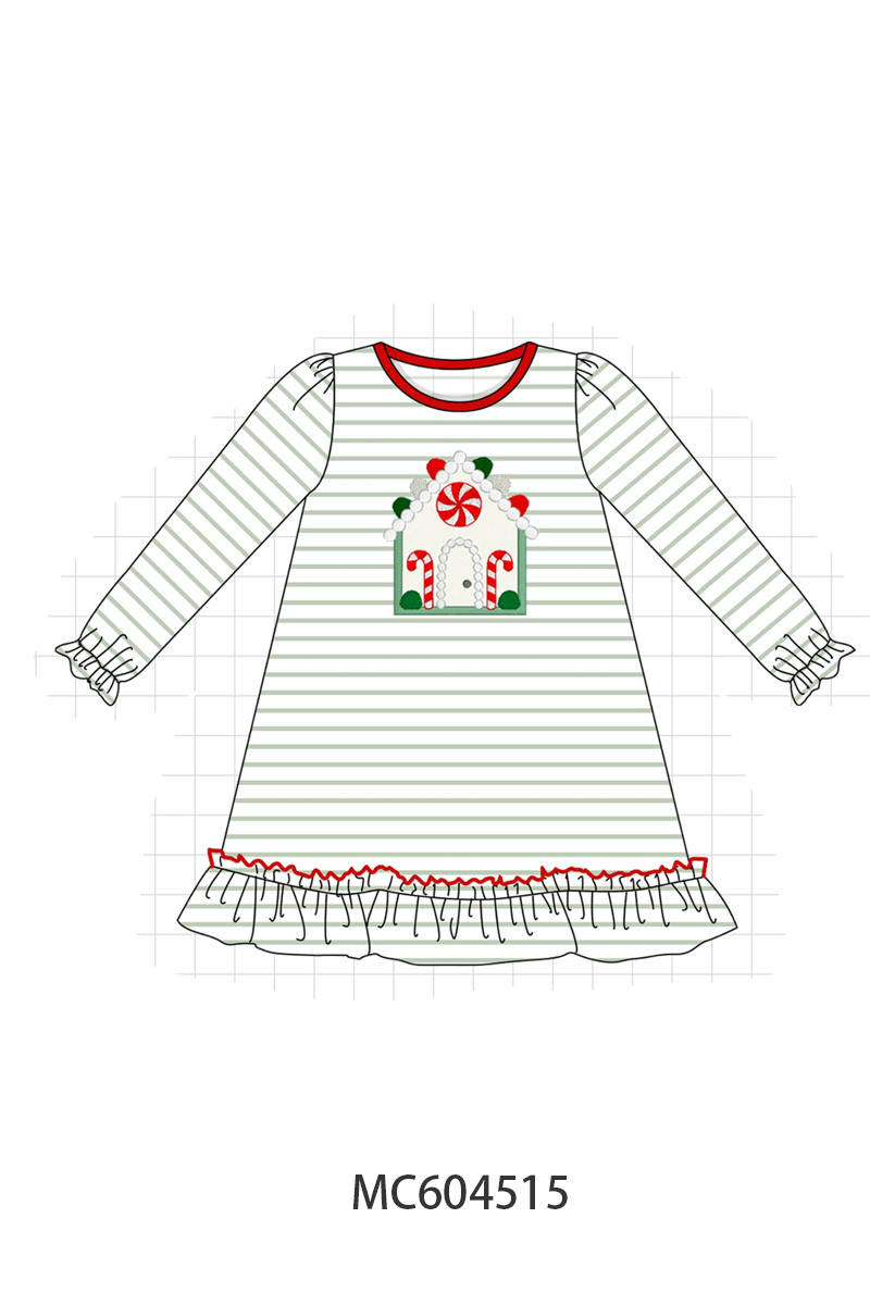 PO88 Christmas gingerbread house applique stripe collection - closing 4/27 - eta late September
