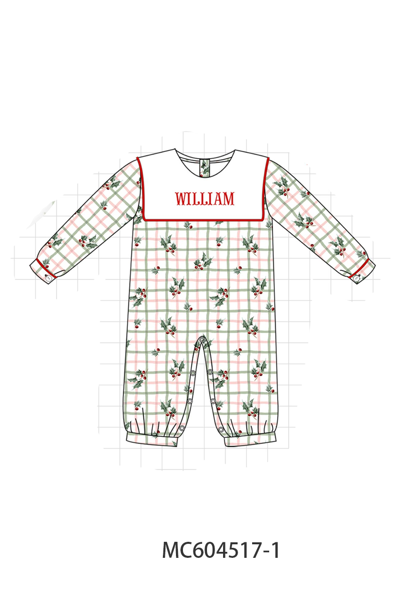 PO88 Christmas holly monogram embroidery bow collection - closing 4/27 - eta late September