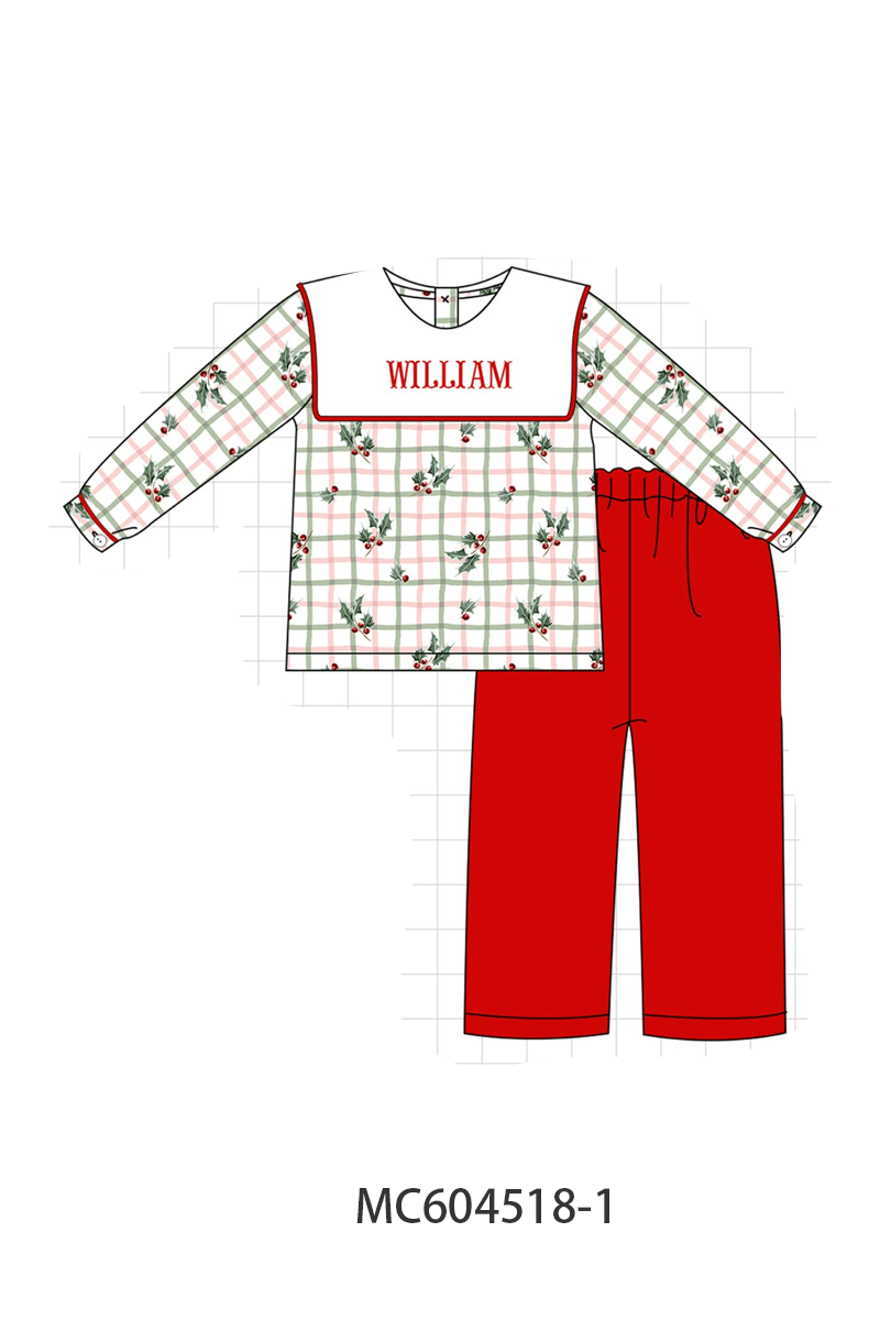 PO88 Christmas holly monogram embroidery bow collection - closing 4/27 - eta late September
