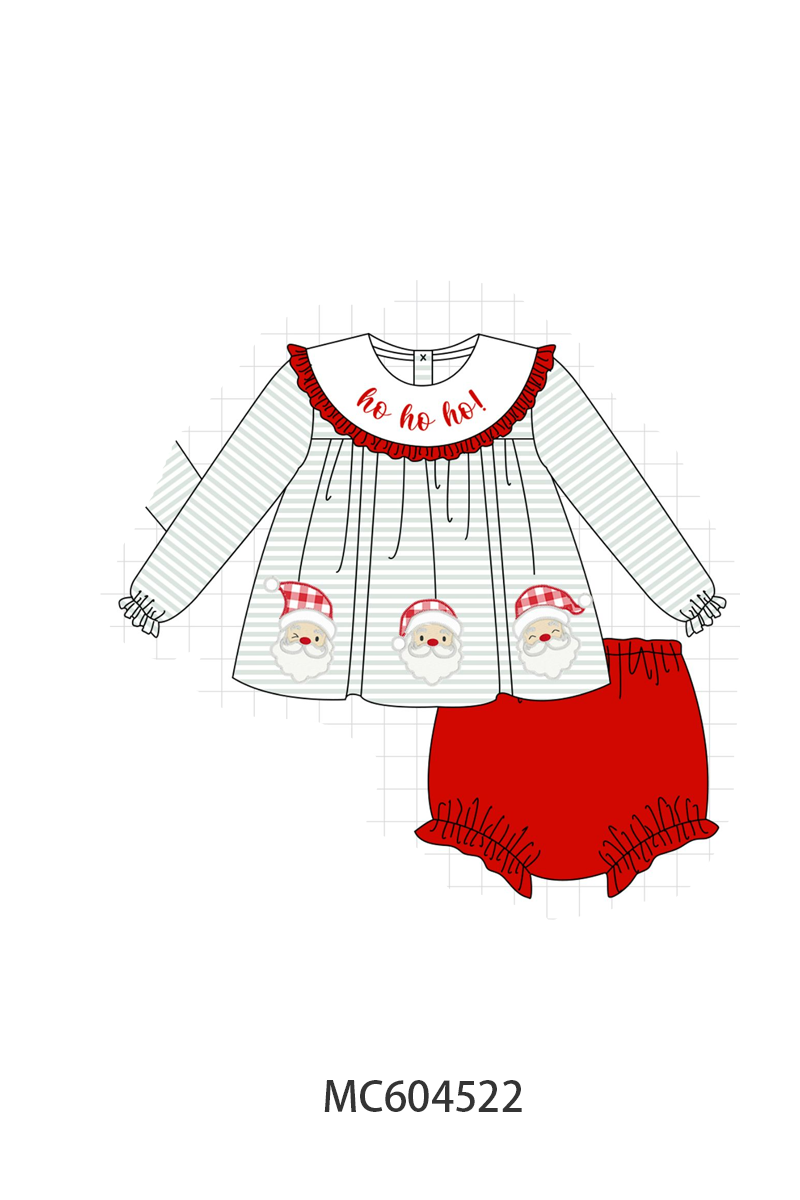 PO88 Sage santa embroidery stripe collection - closing 4/27 - eta late September
