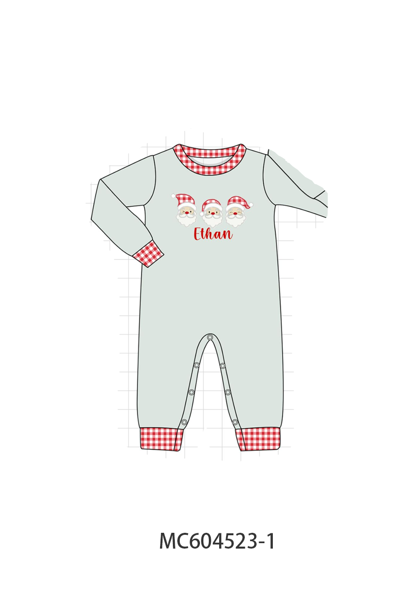 PO88 Sage santa monogram embroidery stripe collection - closing 4/27 - eta late September