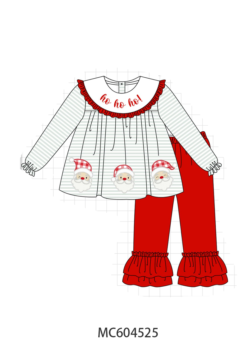 PO88 Sage santa embroidery stripe collection - closing 4/27 - eta late September