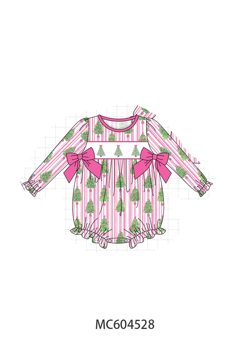 PO88 Pink&red christmas tree embroidery stripe collection - closing 4/27 - eta late September