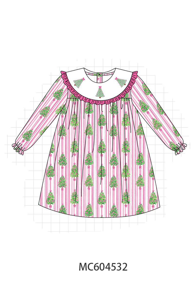 PO88 Pink&red christmas tree embroidery stripe collection - closing 4/27 - eta late September
