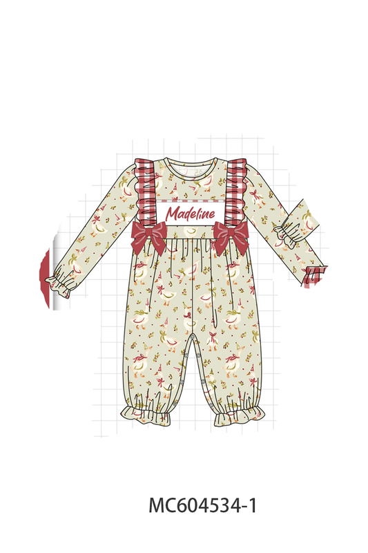 PO88 Green christmas goose monogram embroidery gingham collection - closing 4/27 - eta late September