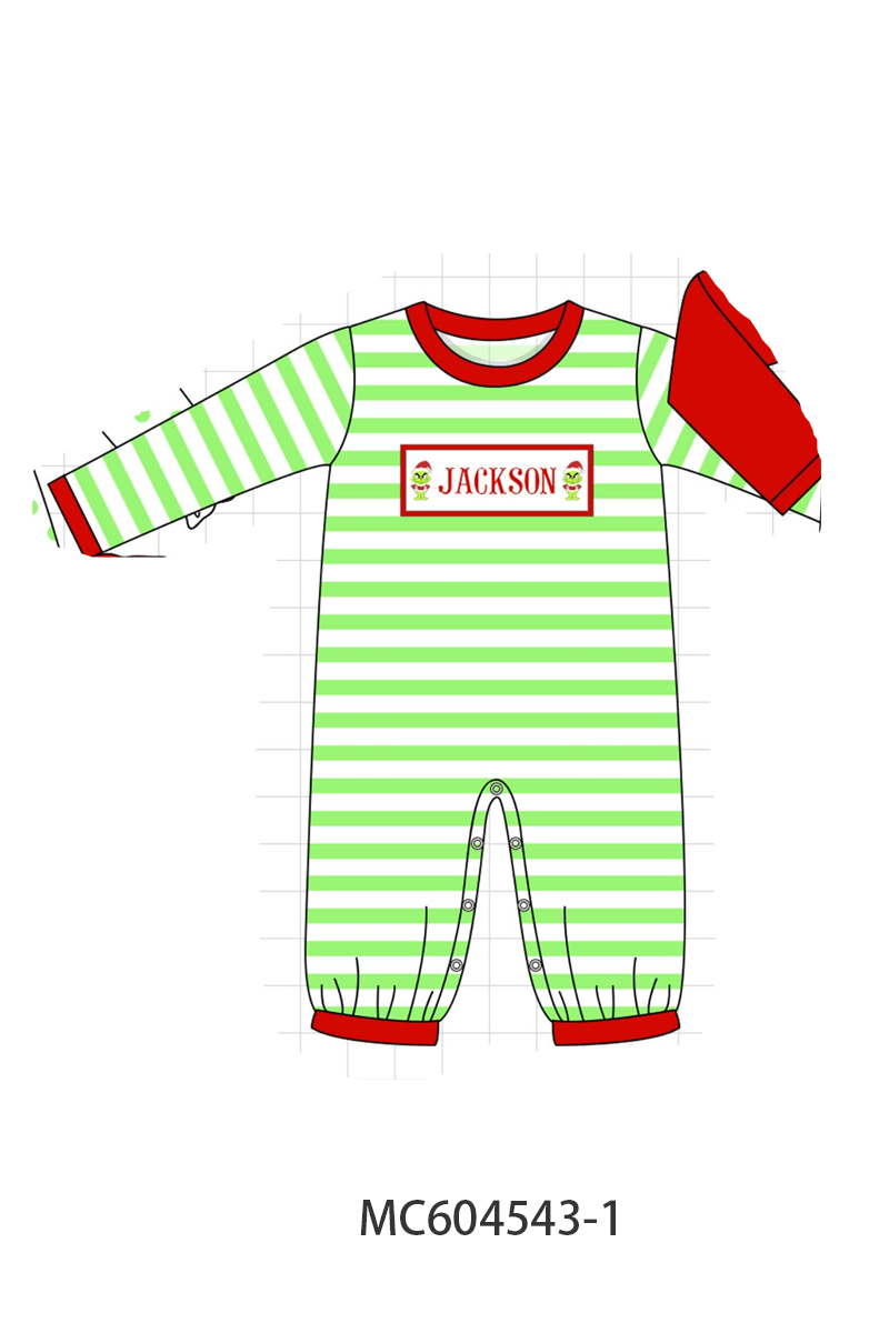 PO88 Green dot grinch monogram embroidery ruffle collection - closing 4/27 - eta late September