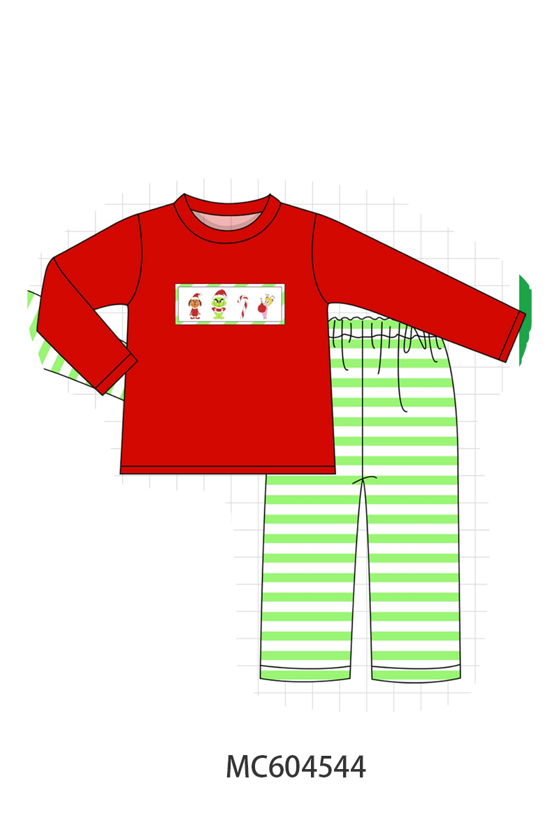 PO88 Green dot grinch embroidery ruffle collection - closing 4/27 - eta late September