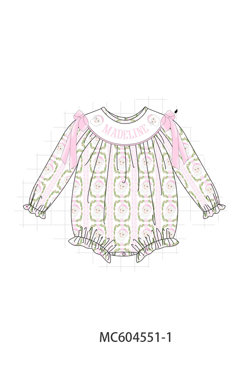 PO88 Pink santa claus monogram embroidery collection - closing 4/27 - eta late September
