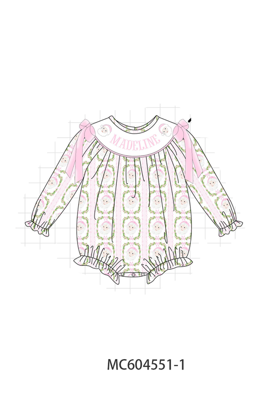 PO88 Pink santa claus monogram embroidery collection - closing 4/27 - eta late September