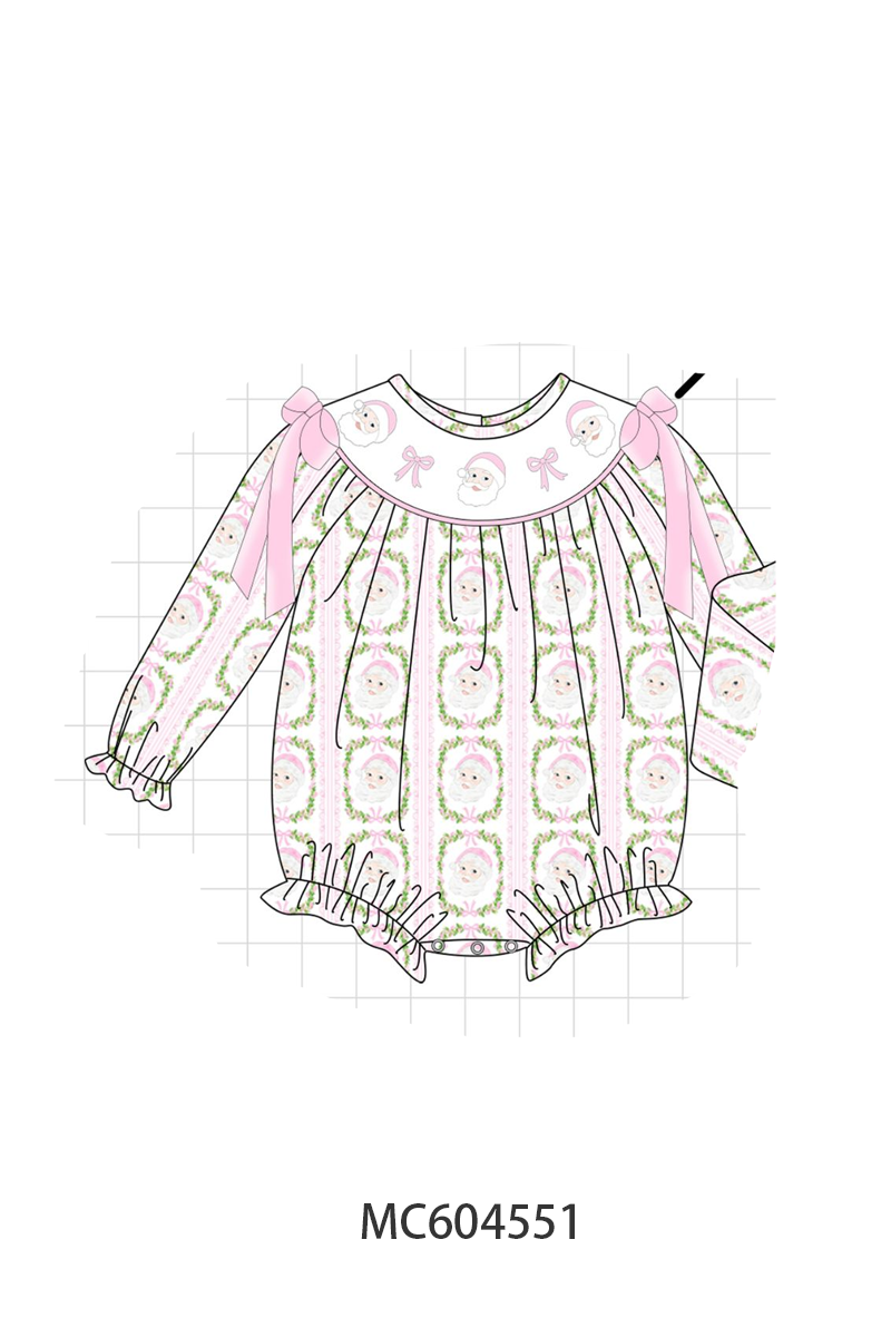 PO88 Pink santa claus bow embroidery collection - closing 4/27 - eta late September