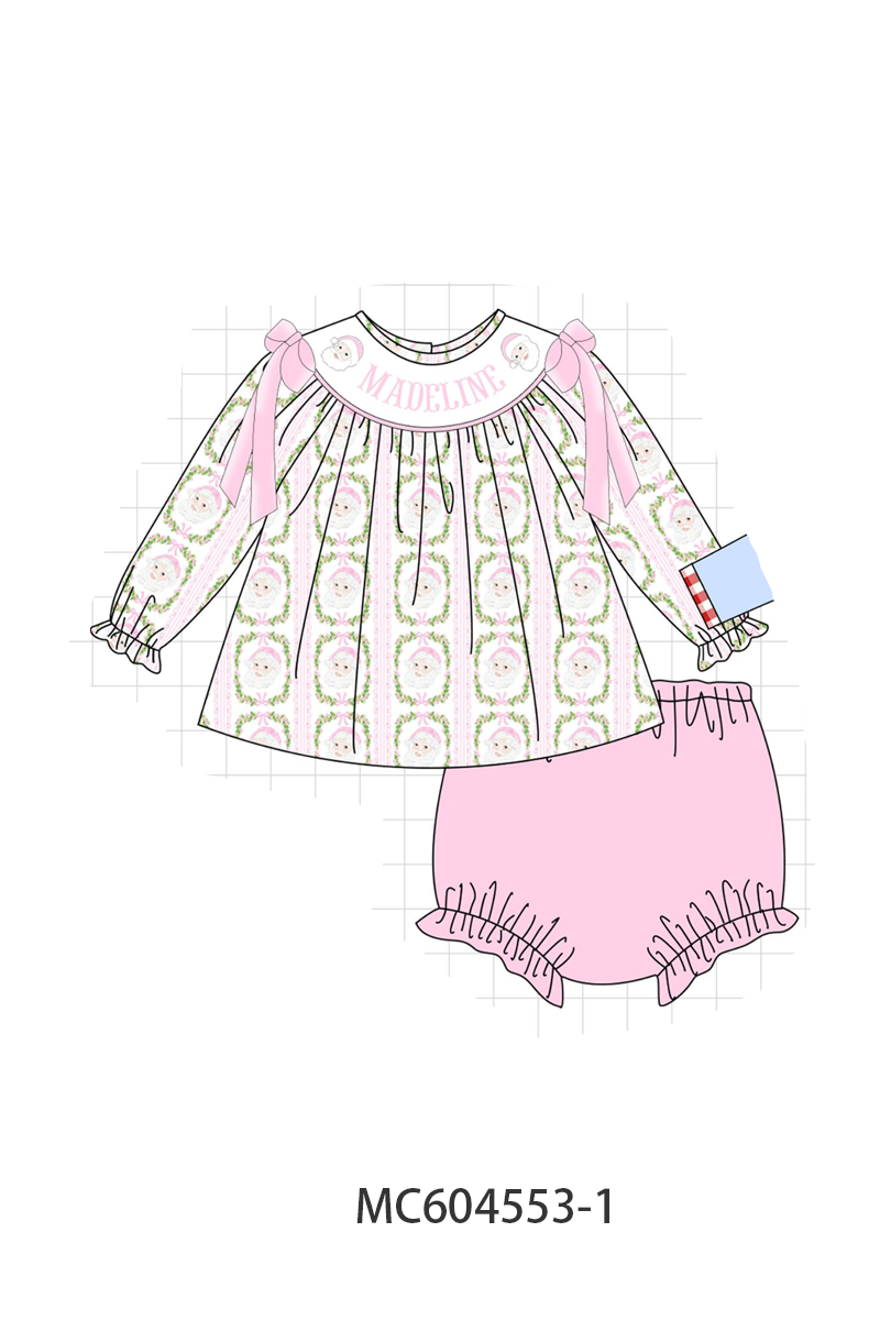 PO88 Pink santa claus monogram embroidery collection - closing 4/27 - eta late September