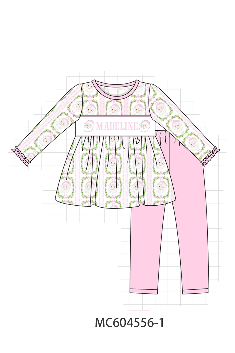 PO88 Pink santa claus monogram embroidery collection - closing 4/27 - eta late September