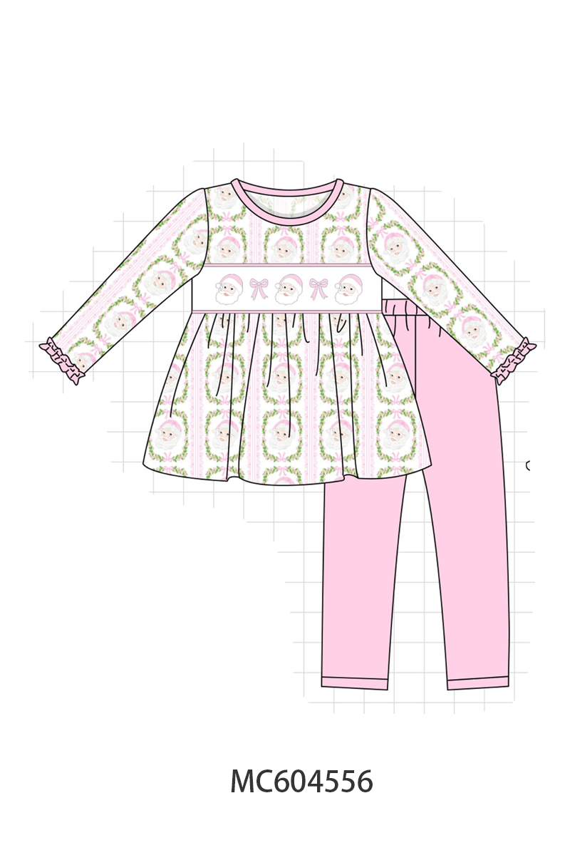 PO88 Pink santa claus bow embroidery collection - closing 4/27 - eta late September