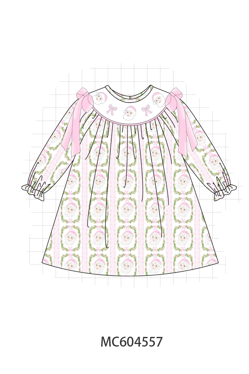 PO88 Pink santa claus bow embroidery collection - closing 4/27 - eta late September