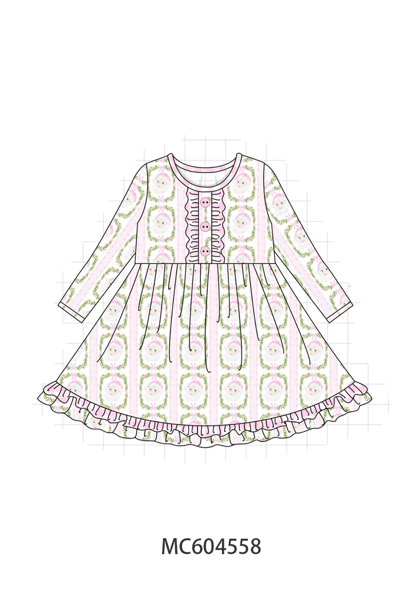 PO88 Pink santa claus bow embroidery collection - closing 4/27 - eta late September