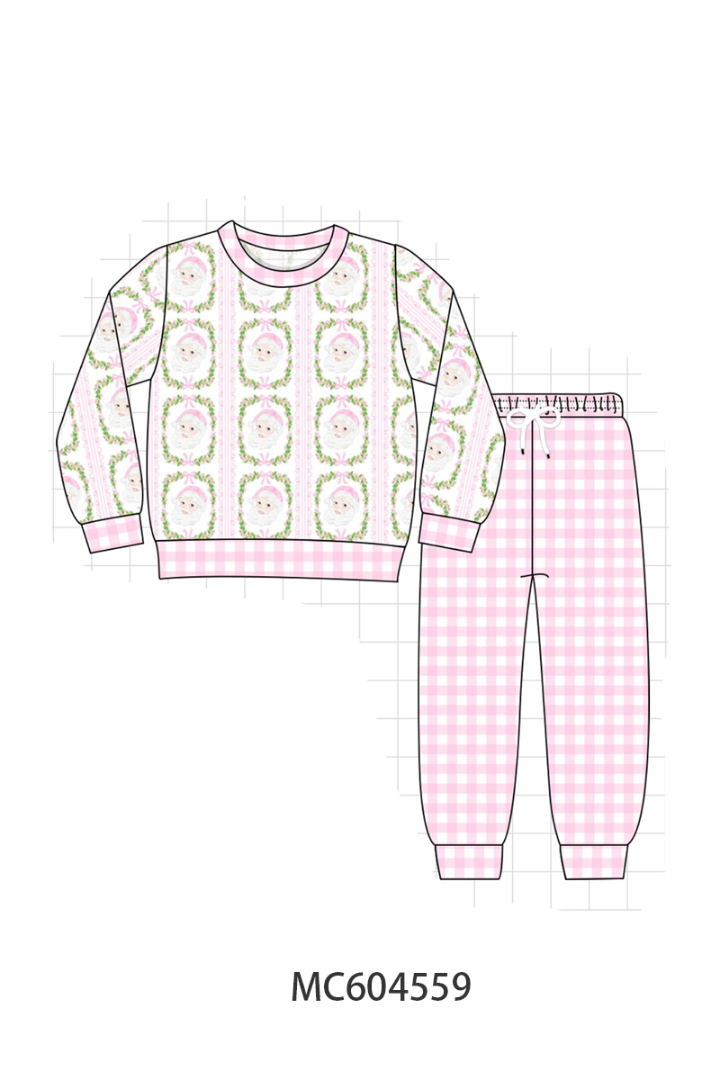 PO88 Pink santa claus bow embroidery collection - closing 4/27 - eta late September