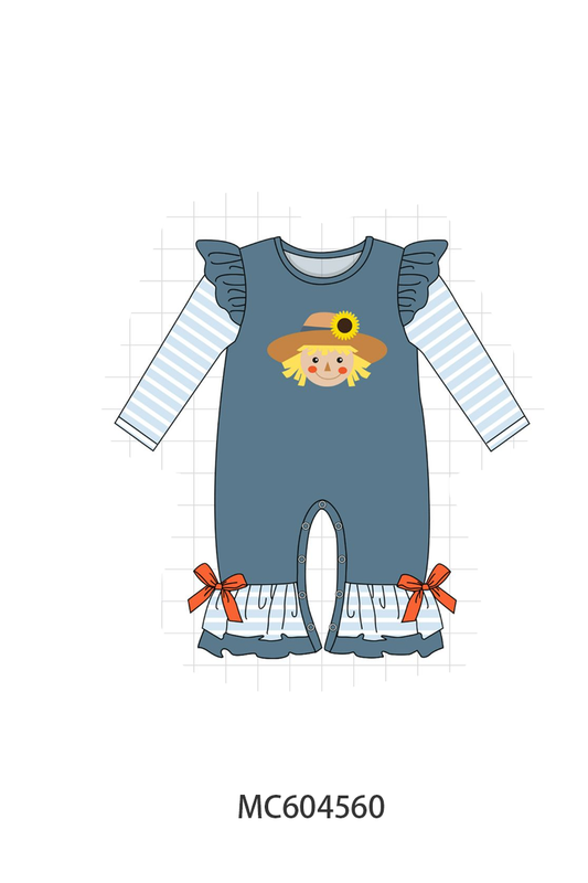 PO88 Navy patchwork scarecrow applique stripe collection - closing 4/27 - eta late September