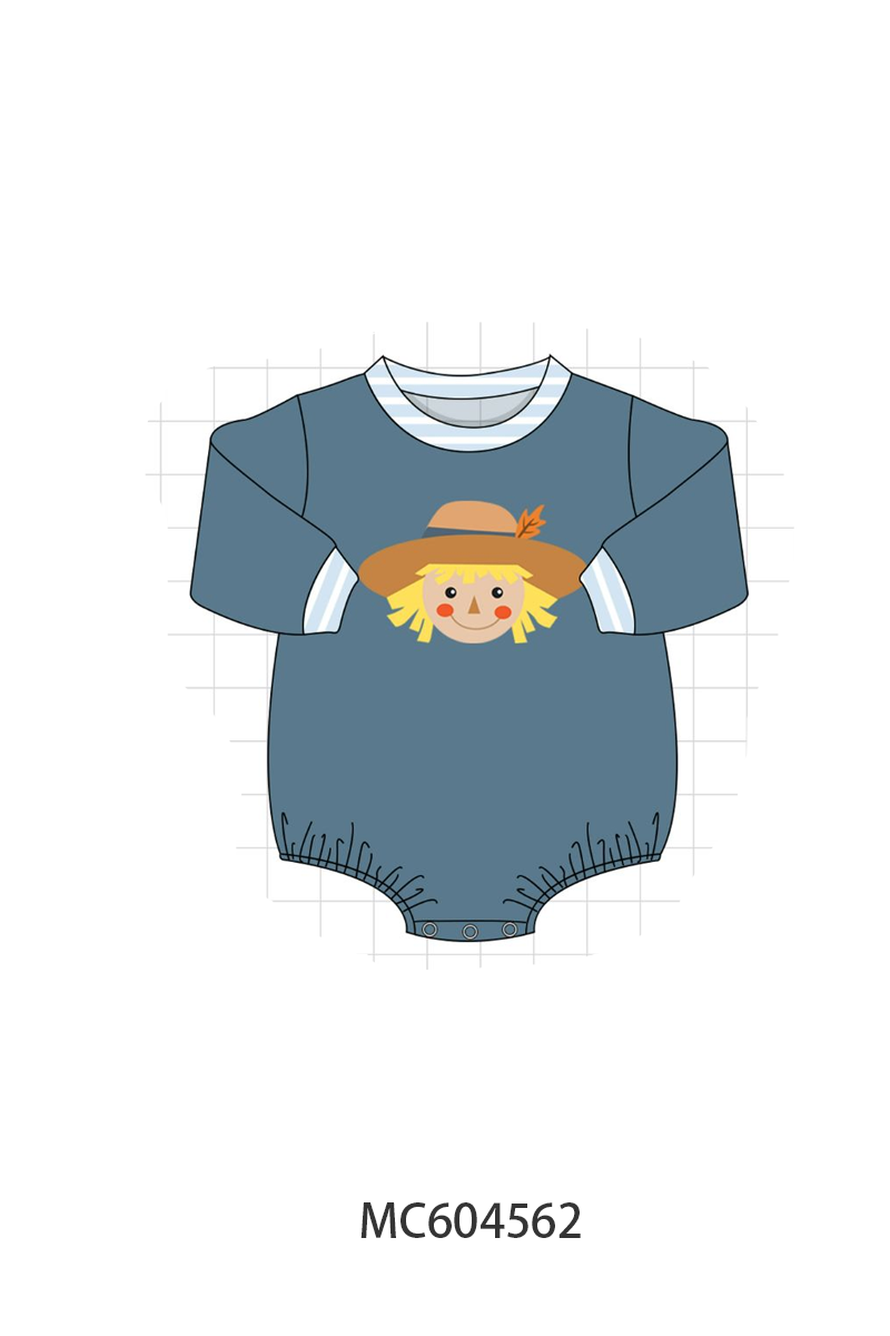 PO88 Navy patchwork scarecrow applique stripe collection - closing 4/27 - eta late September