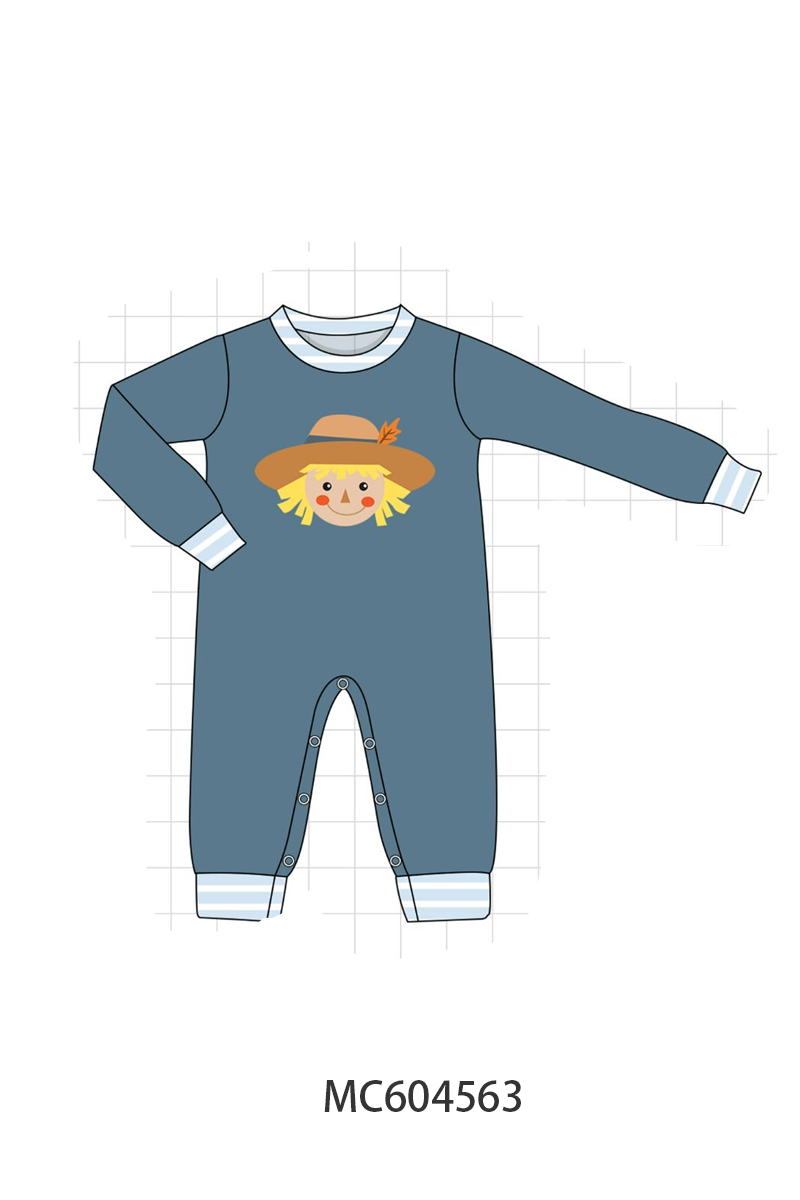 PO88 Navy patchwork scarecrow applique stripe collection - closing 4/27 - eta late September