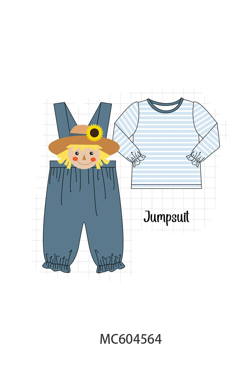 PO88 Navy patchwork scarecrow applique stripe collection - closing 4/27 - eta late September