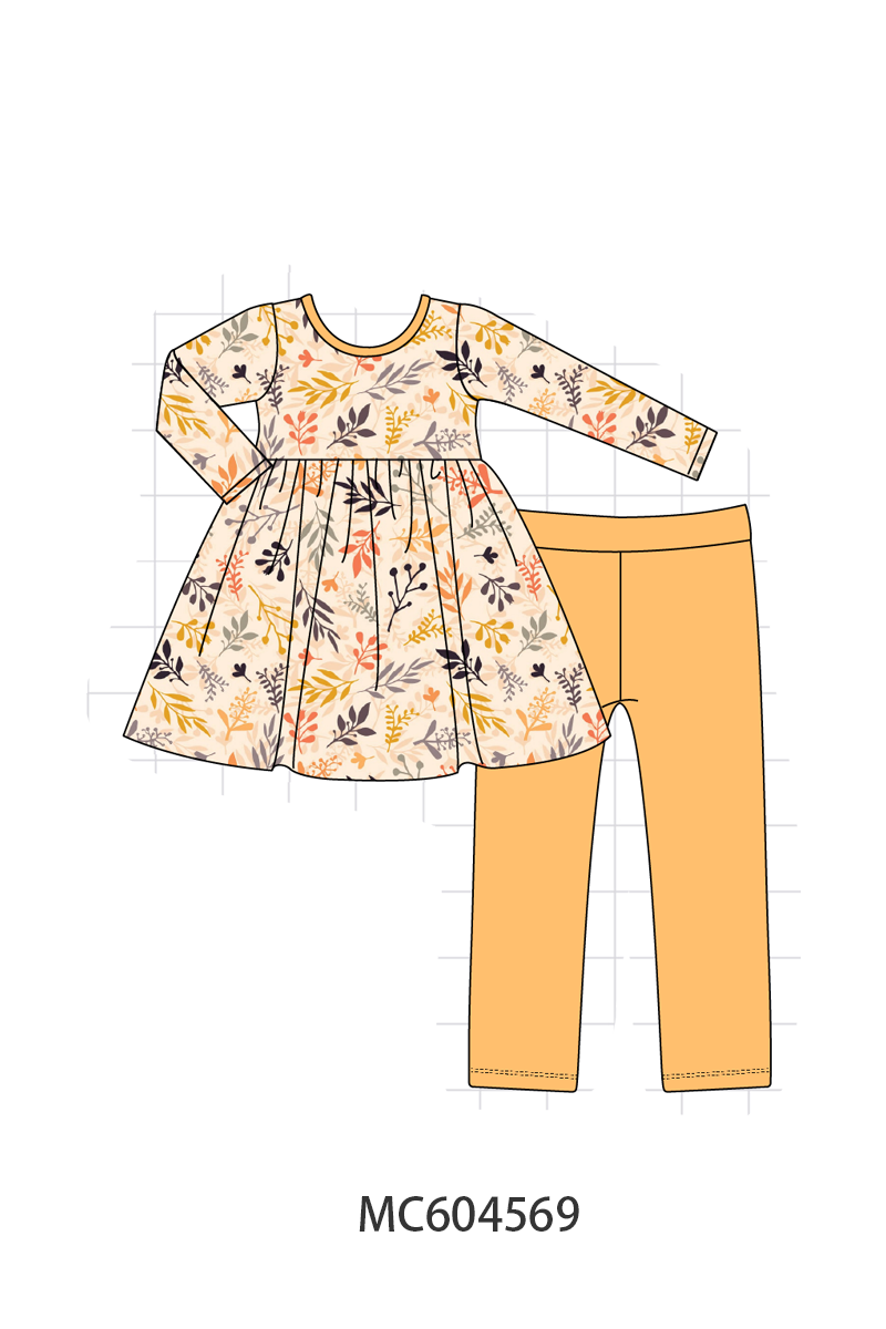 PO88 Mustard leaves print bamboo collection - closing 4/27 - eta late September