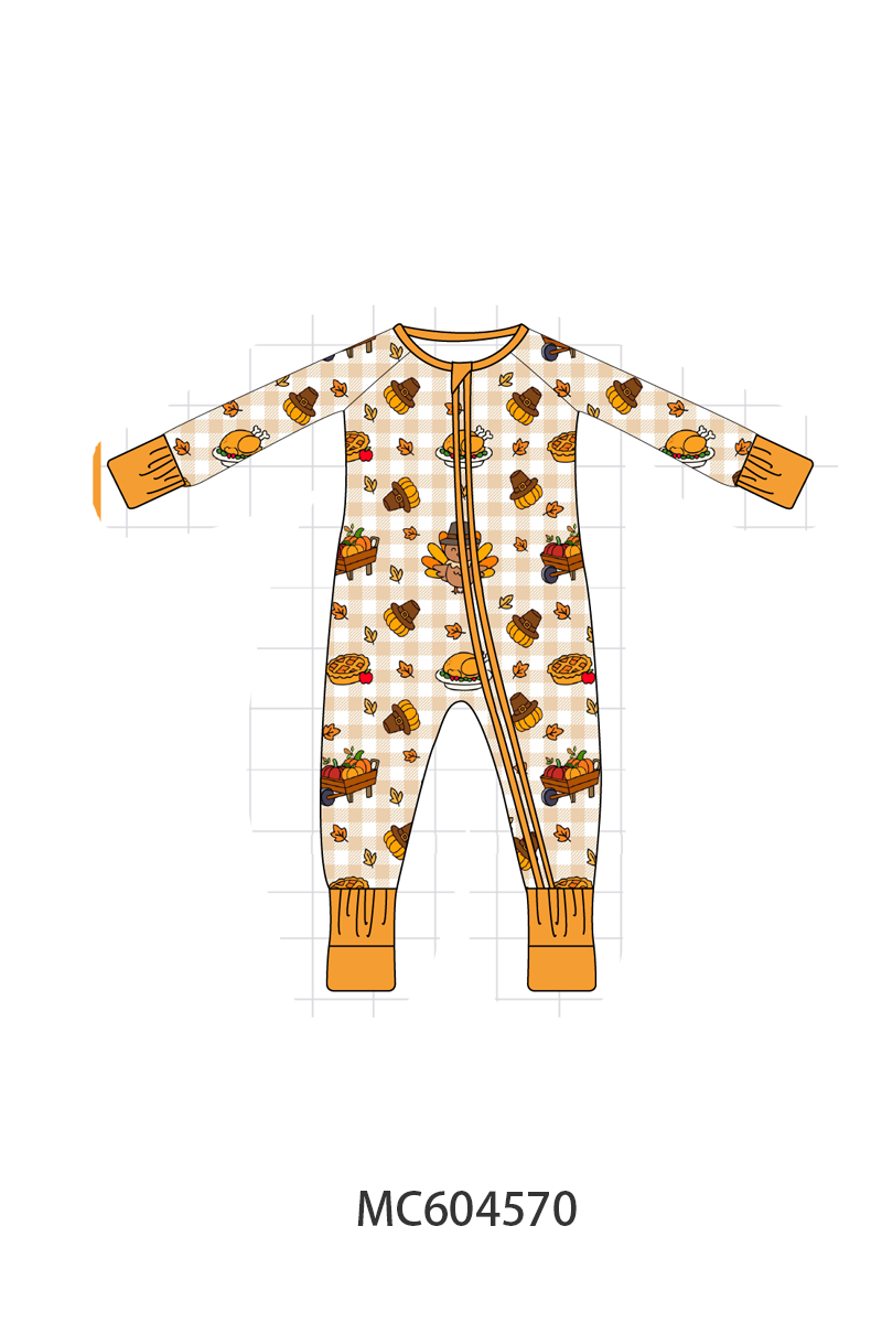PO88 Mustard thanksgiving turkey bamboo gingham collection - closing 4/27 - eta late September