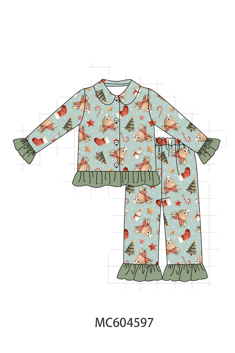 PO88 Green chrismtas tree reindeer bamboo collection - closing 4/27 - eta late September