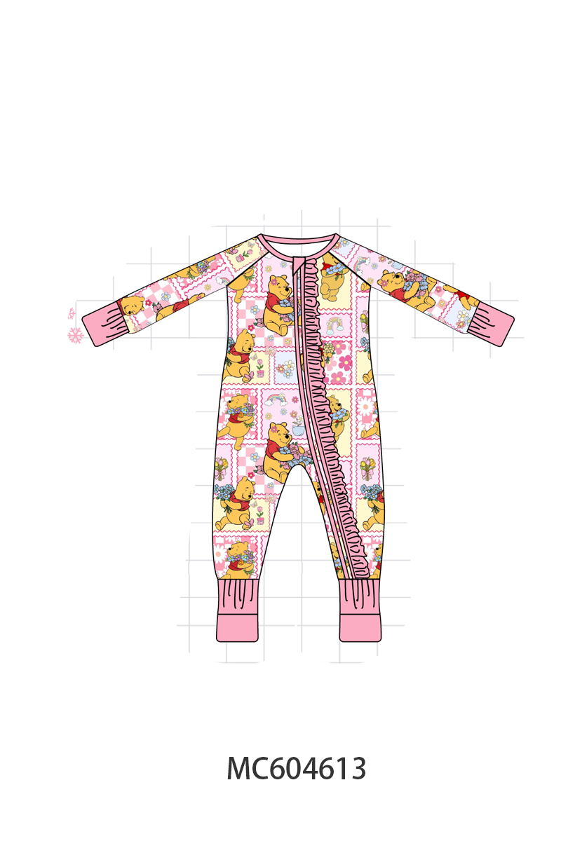 PO88 Pink winnie the pooh print bamboo collection - closing 4/27 - eta late September
