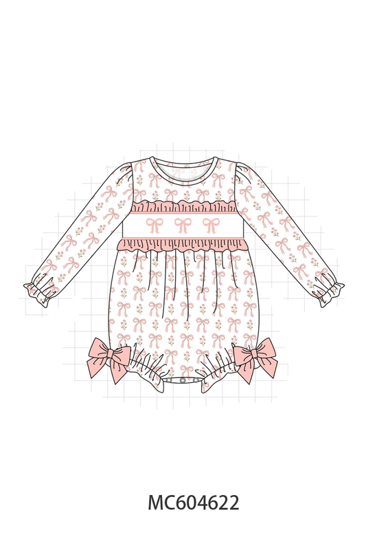 PO88 Pink bow embroidery ruffle collection - closing 4/27 - eta late September