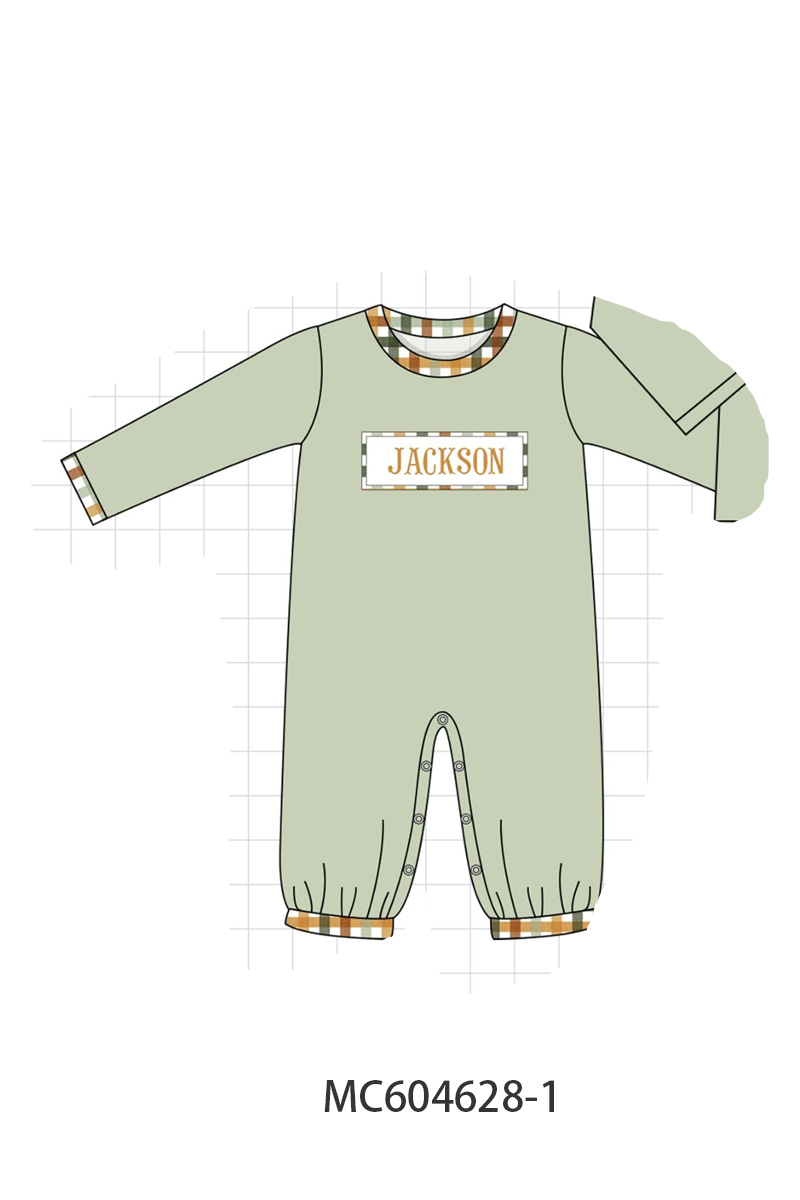 PO88 Sage monogram embroidery plaid collection - closing 4/27 - eta late September