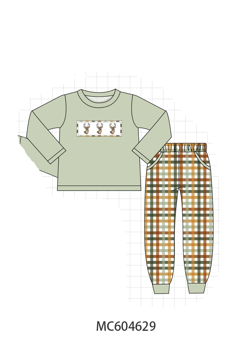 PO88 Sage deer embroidery collection - closing 4/27 - eta late September