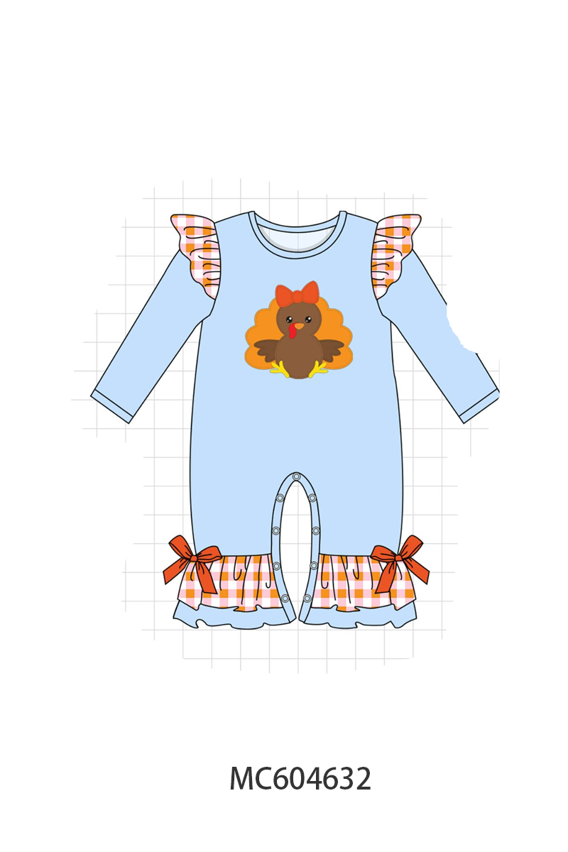 PO88 Blue thanksgiving turkey applique collection - closing 4/27 - eta late September