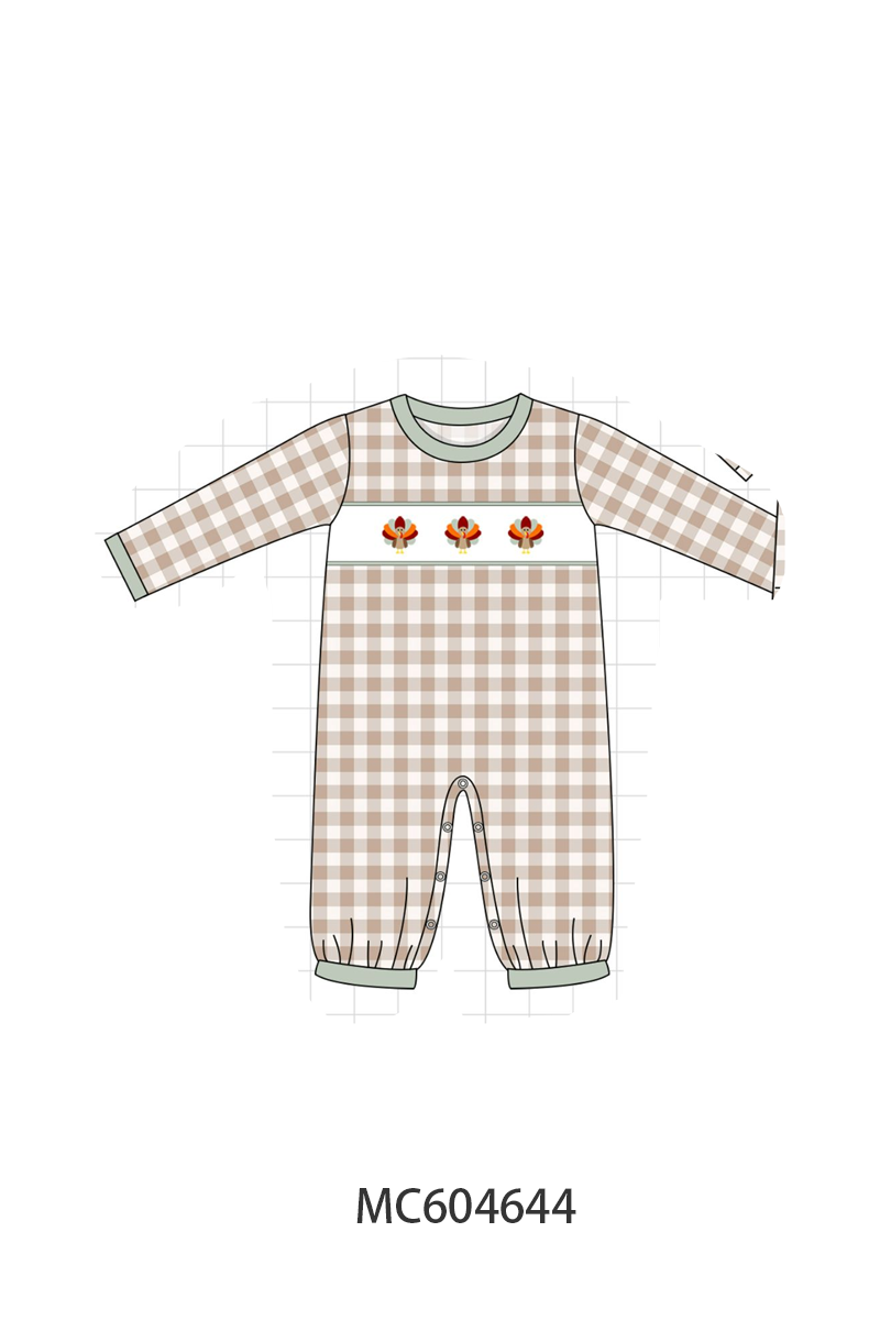 PO88 Sage thanksgiving turkey embroidery gingham collection - closing 4/27 - eta late September