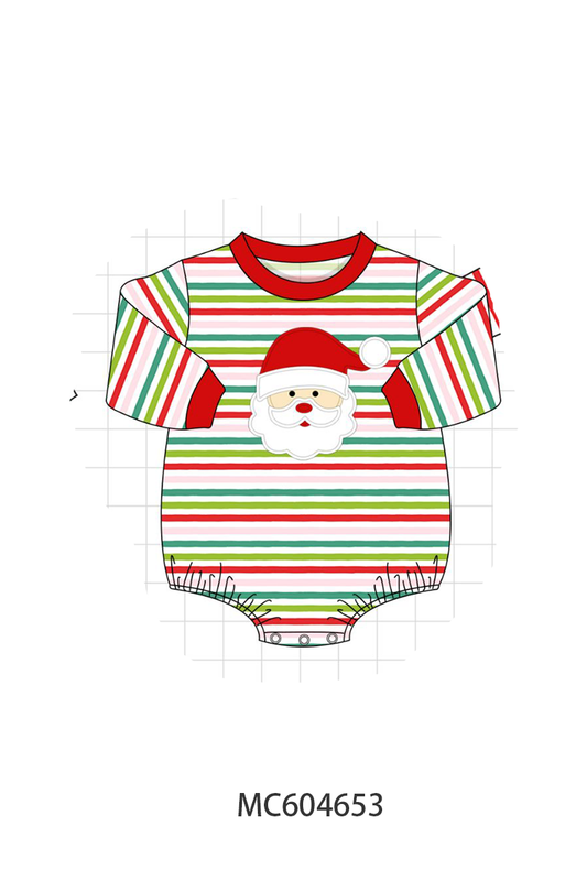 PO88 Red christmas santa claus applique stripe collection - closing 4/27 - eta late September