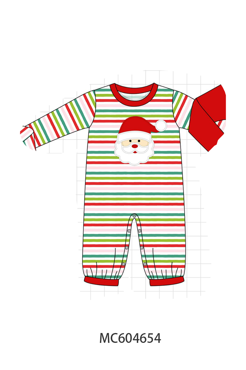PO88 Red christmas santa claus applique stripe collection - closing 4/27 - eta late September