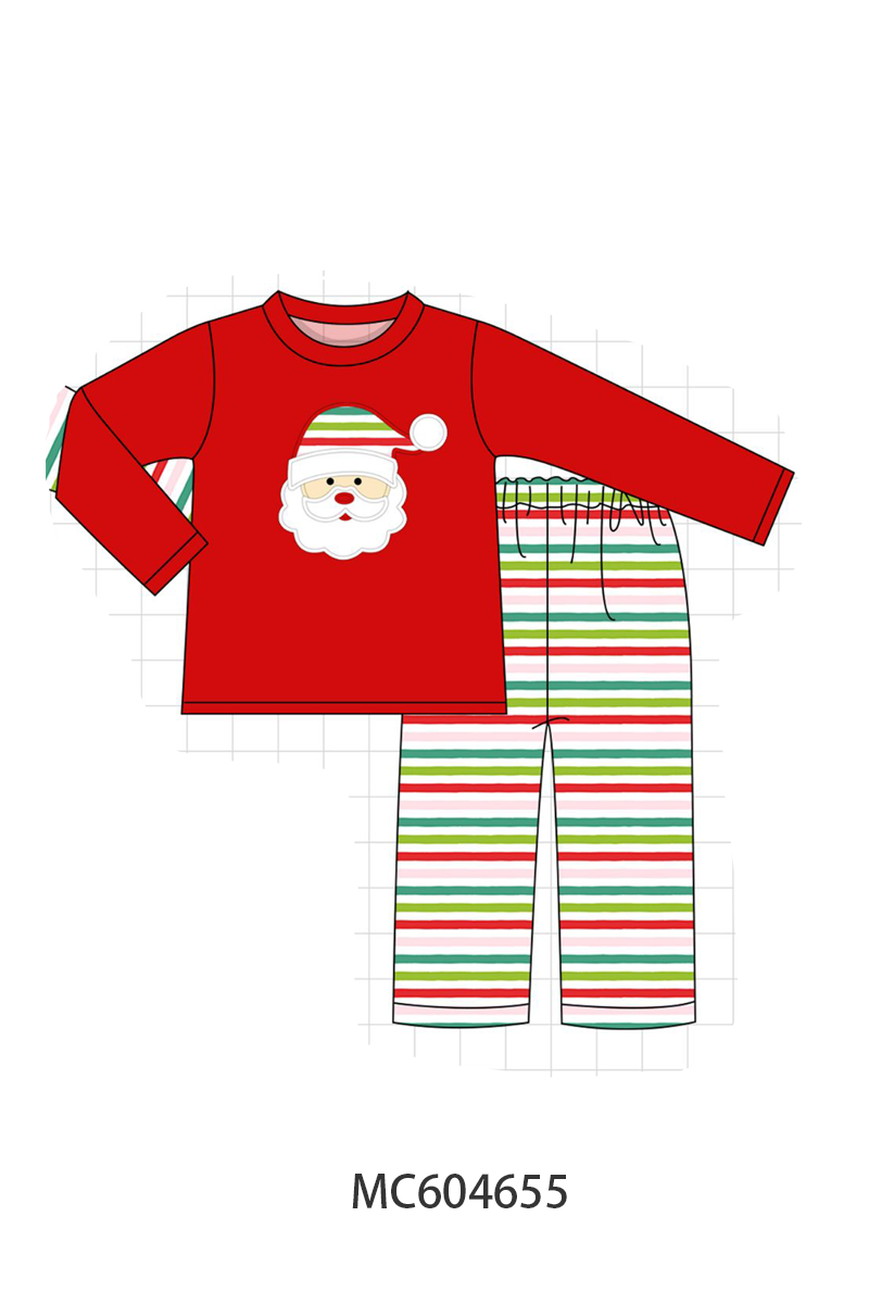 PO88 Red christmas santa claus applique stripe collection - closing 4/27 - eta late September