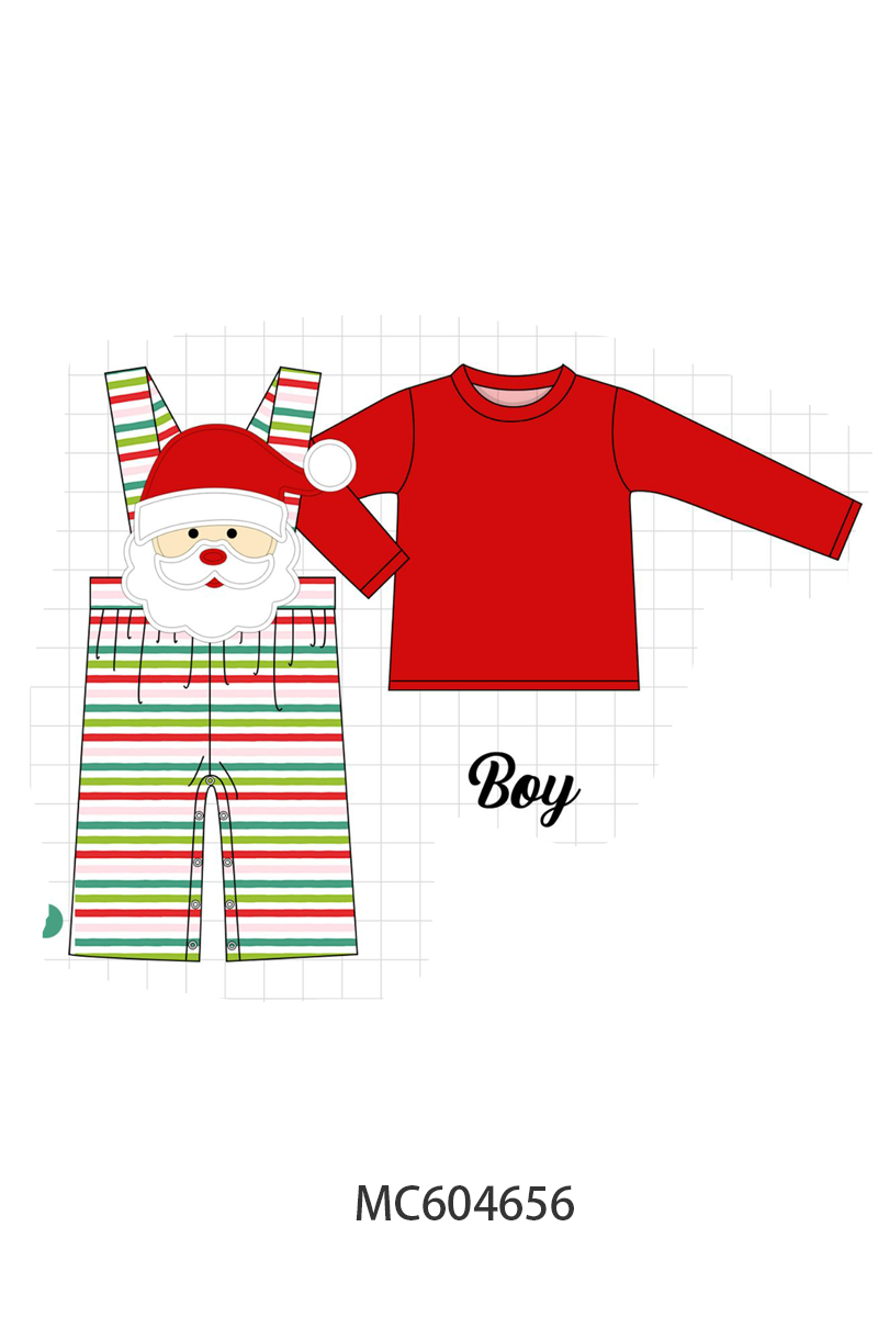 PO88 Red christmas santa claus applique stripe collection - closing 4/27 - eta late September