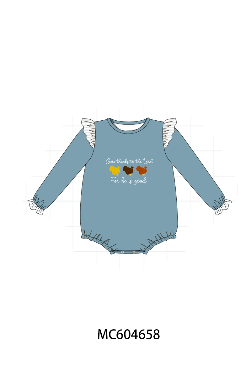 PO88 Teal thanksgiving turkey for he is good embroidery collection - closing 4/27 - eta late September
