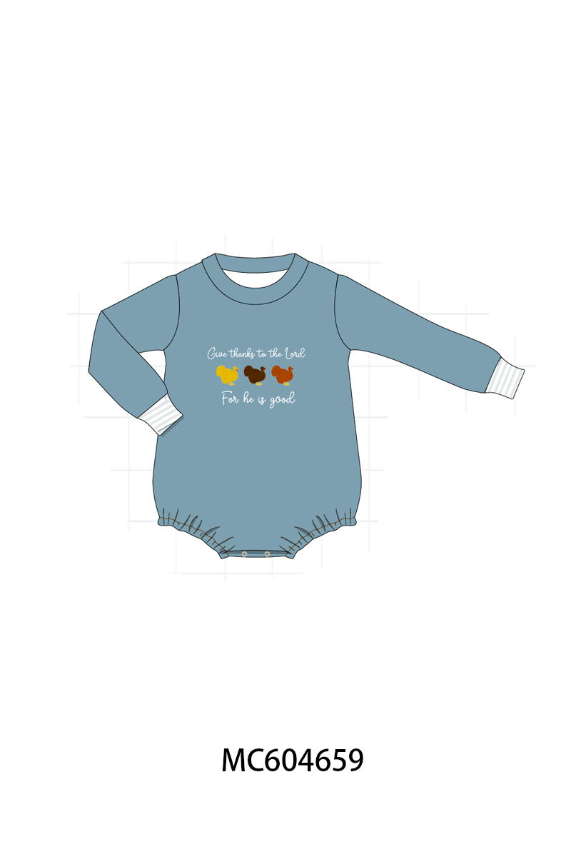 PO88 Teal thanksgiving turkey for he is good embroidery collection - closing 4/27 - eta late September