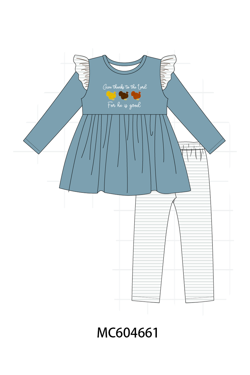 PO88 Teal thanksgiving turkey for he is good embroidery collection - closing 4/27 - eta late September