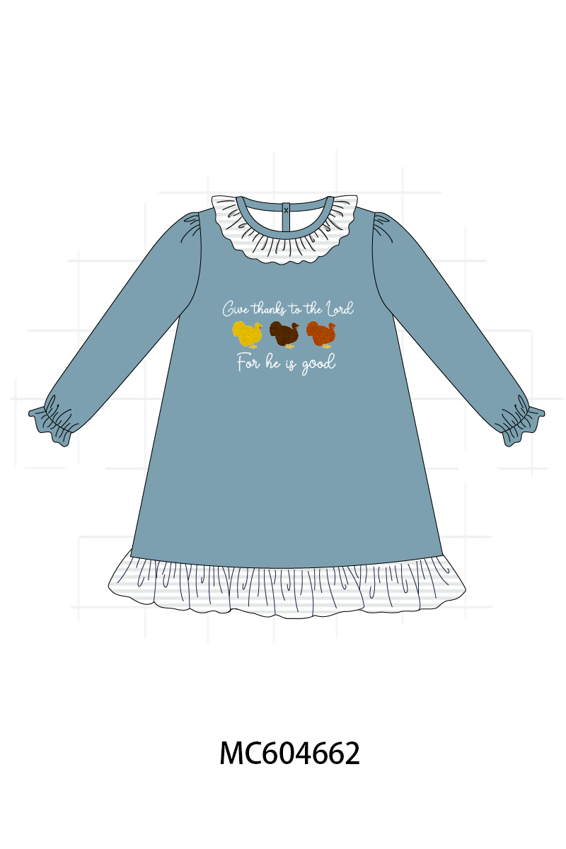 PO88 Teal thanksgiving turkey for he is good embroidery collection - closing 4/27 - eta late September