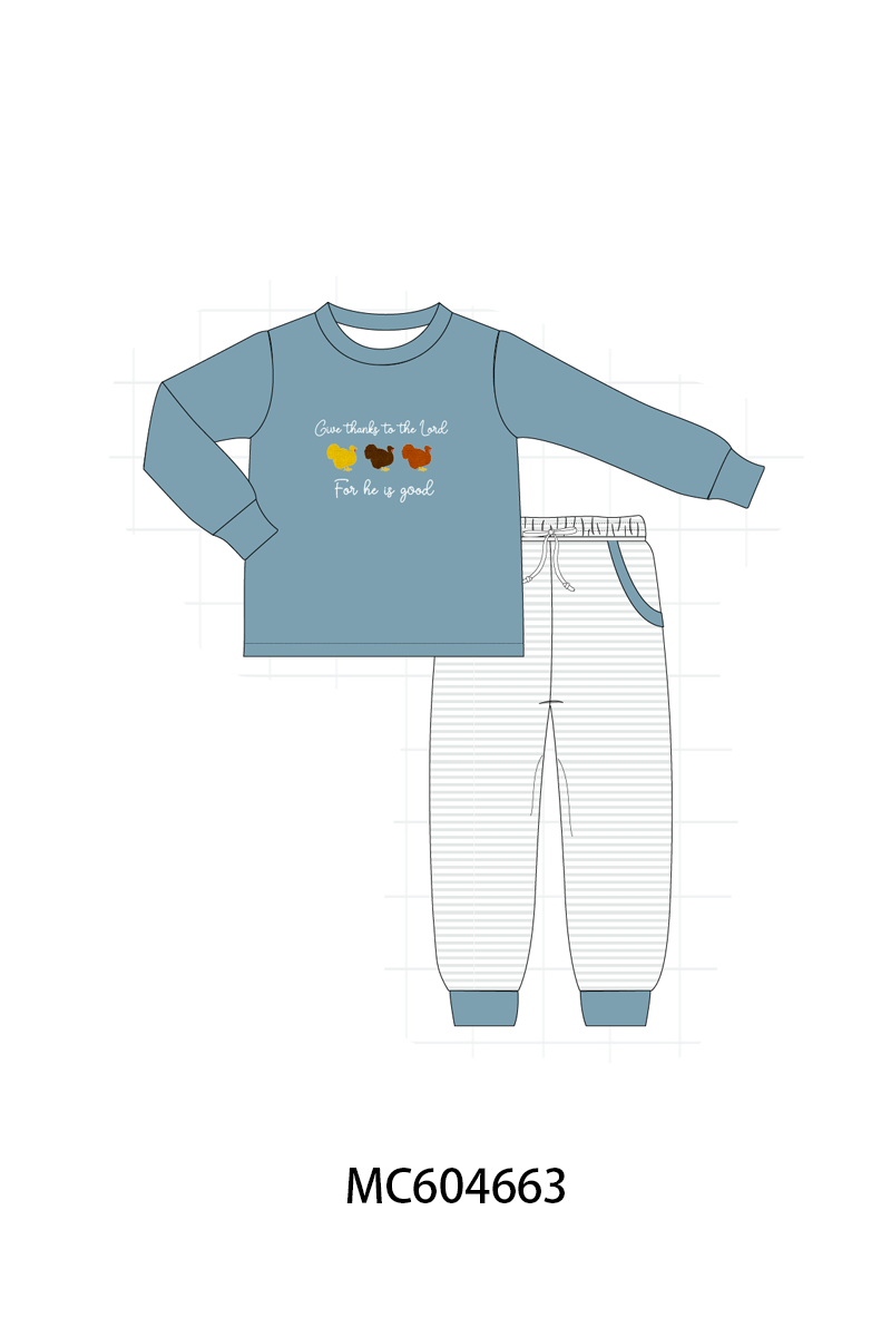 PO88 Teal thanksgiving turkey for he is good embroidery collection - closing 4/27 - eta late September