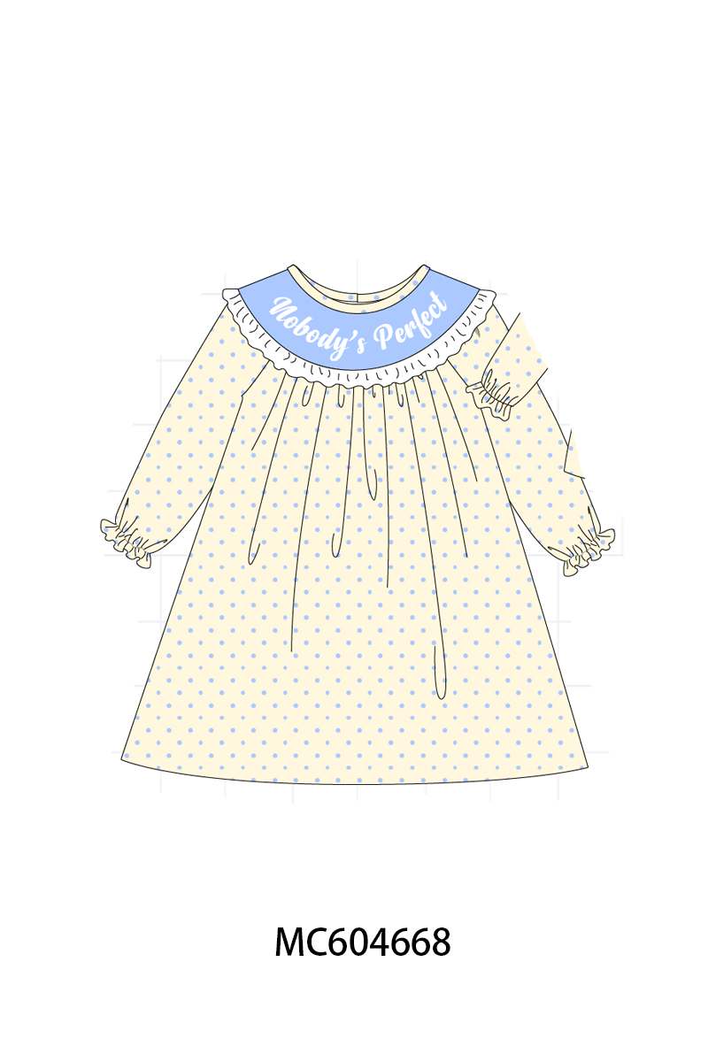 PO88 Blue cream nobody's perfect embroidery collection - closing 4/27 - eta late September